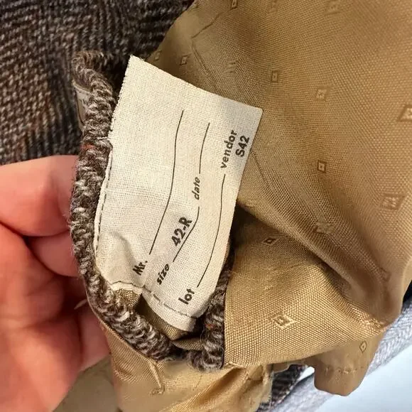 Harris Tweed Scottish Wool Vintage Woven Blazer Sport Coat Mens 42R Woven Brown - Picture 7 of 15
